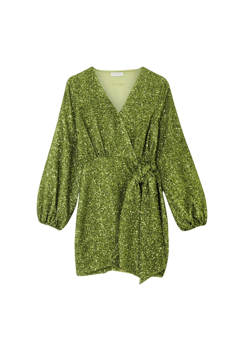 Olive Sequin Mini Vienna Dress