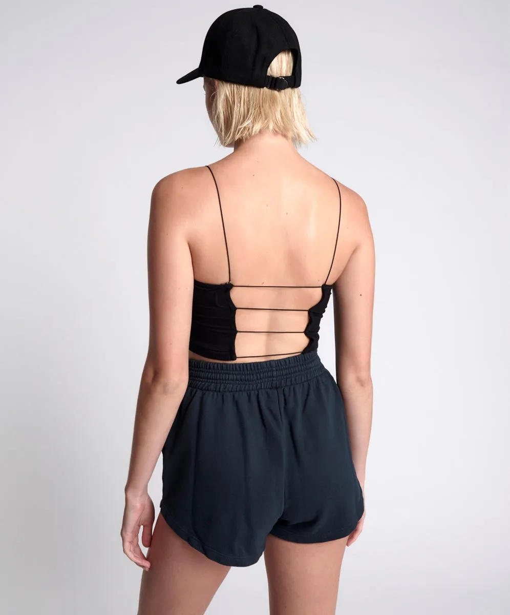 OTS STRING BACK BOXER CROP BLACK