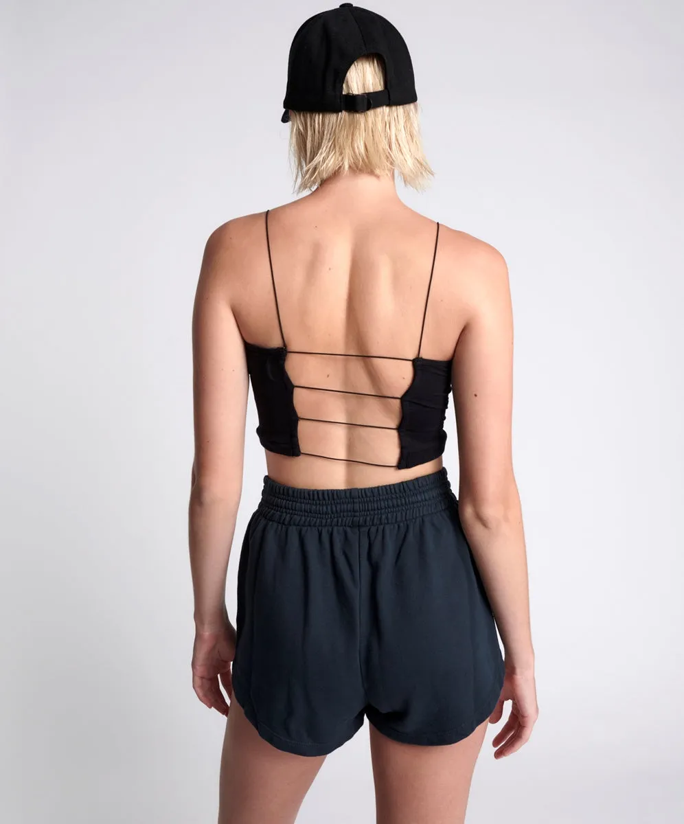 OTS STRING BACK BOXER CROP BLACK