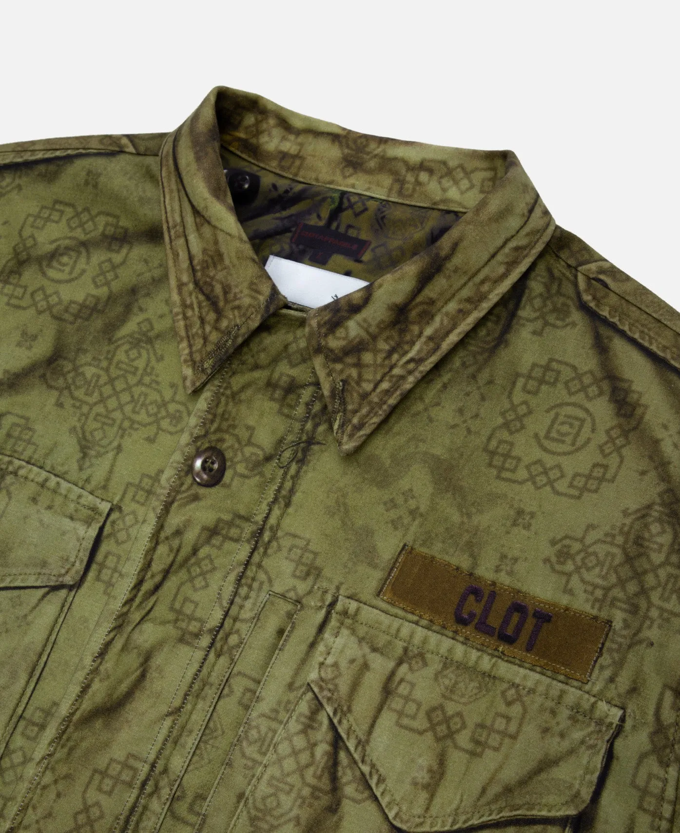 Printed Silk M-65 Jacket (Olive)