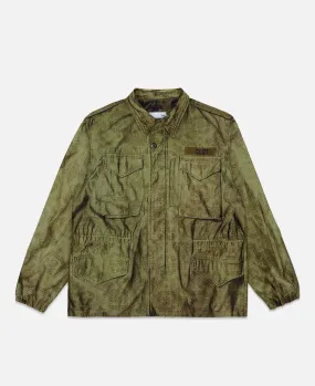 Printed Silk M-65 Jacket (Olive)