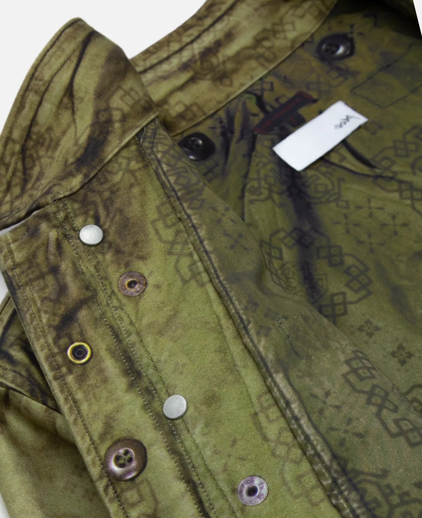 Printed Silk M-65 Jacket (Olive)