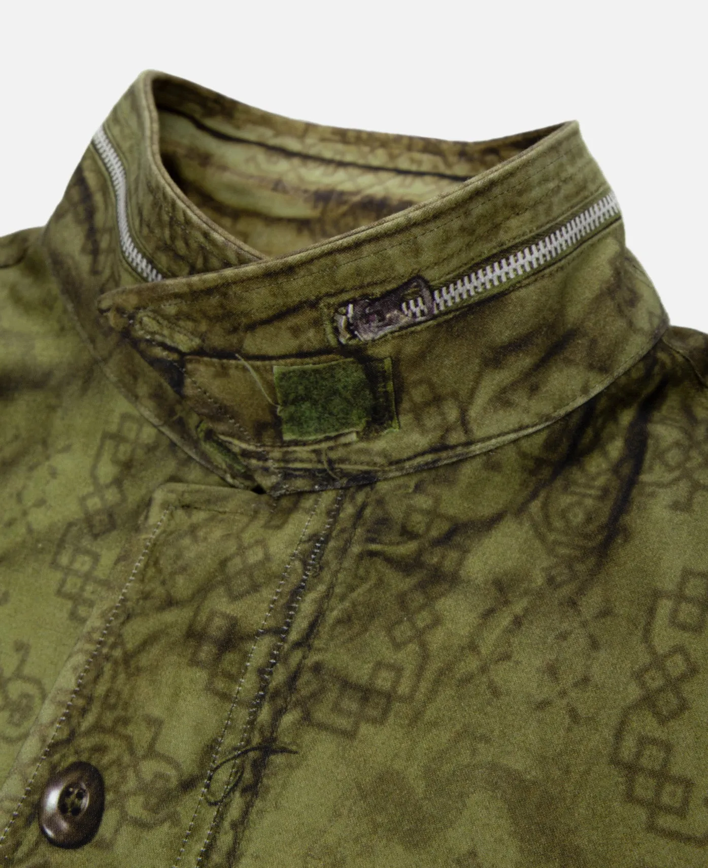 Printed Silk M-65 Jacket (Olive)