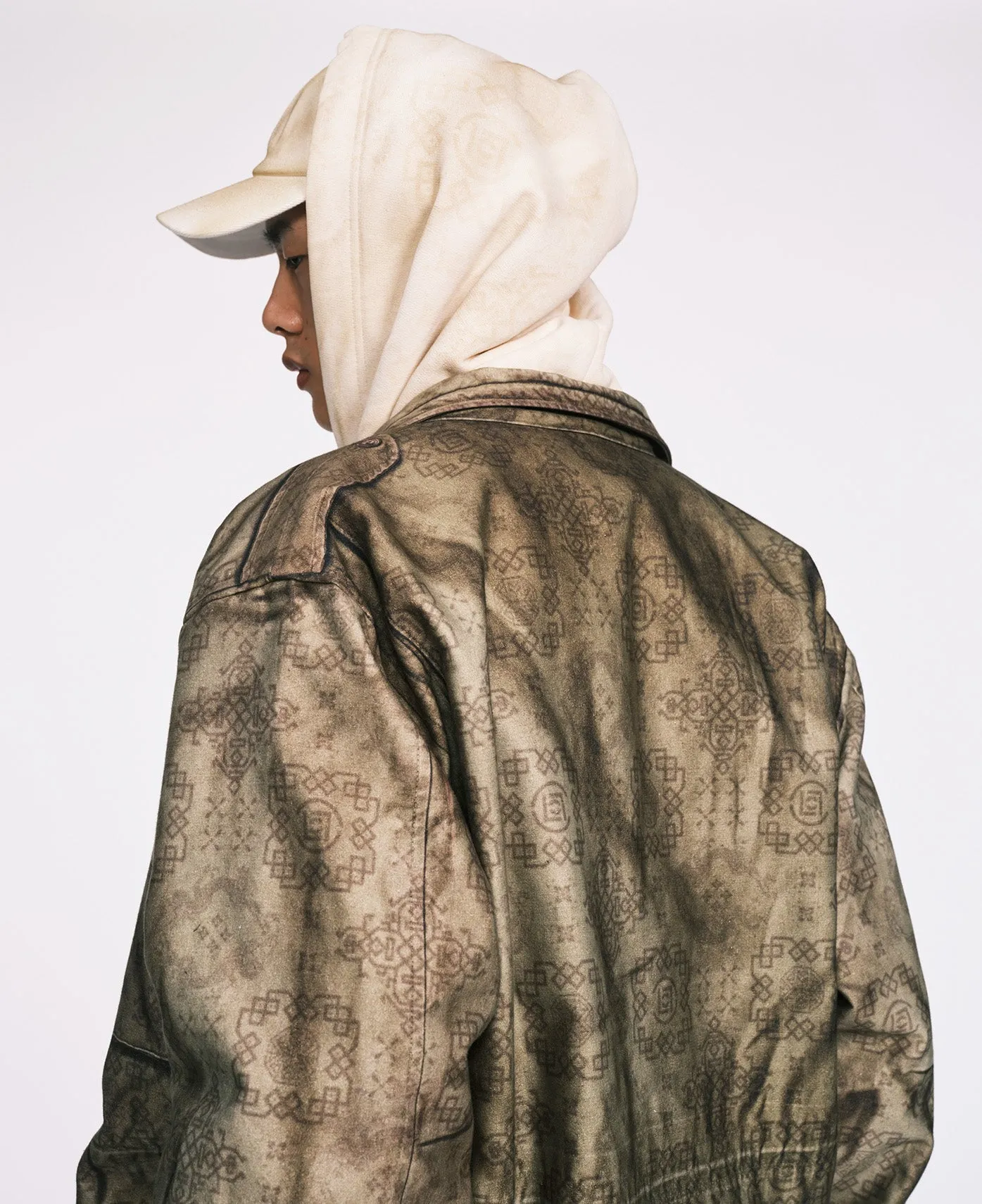 Printed Silk M-65 Jacket (Olive)