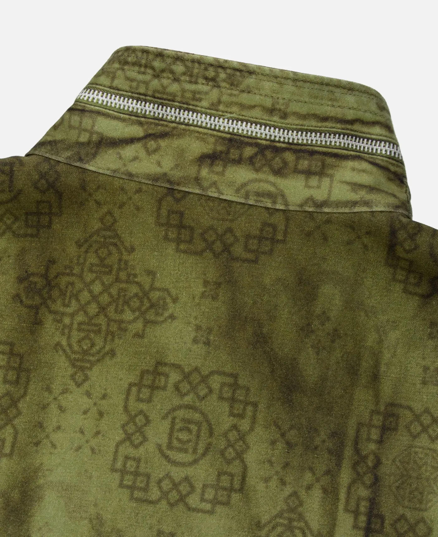 Printed Silk M-65 Jacket (Olive)