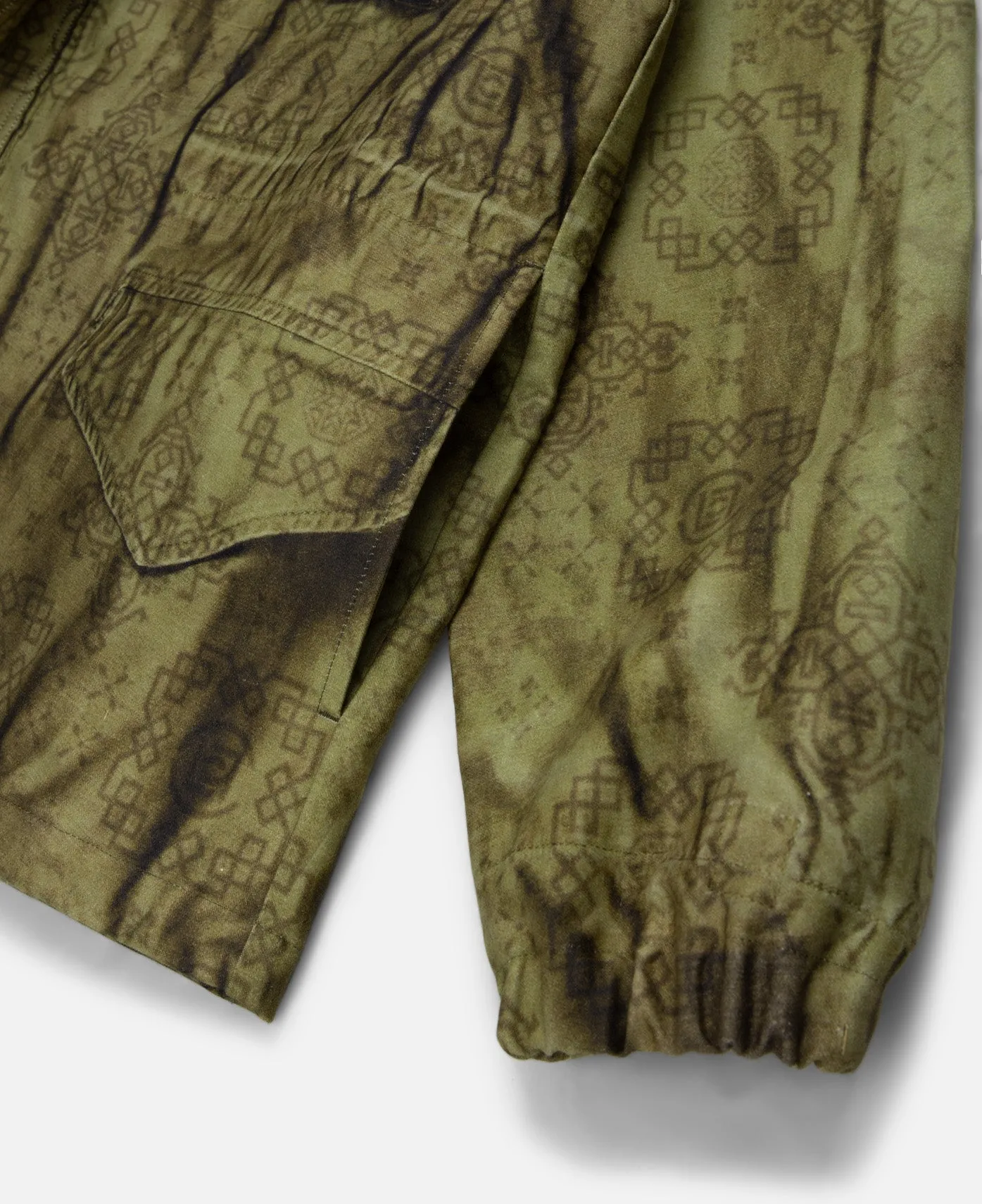 Printed Silk M-65 Jacket (Olive)