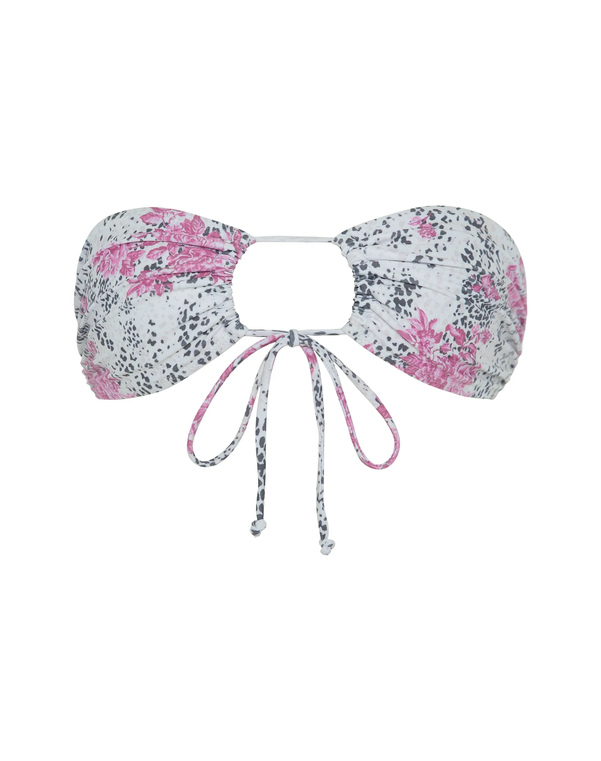 Racola Bikini Top in White Jungle Flower Print