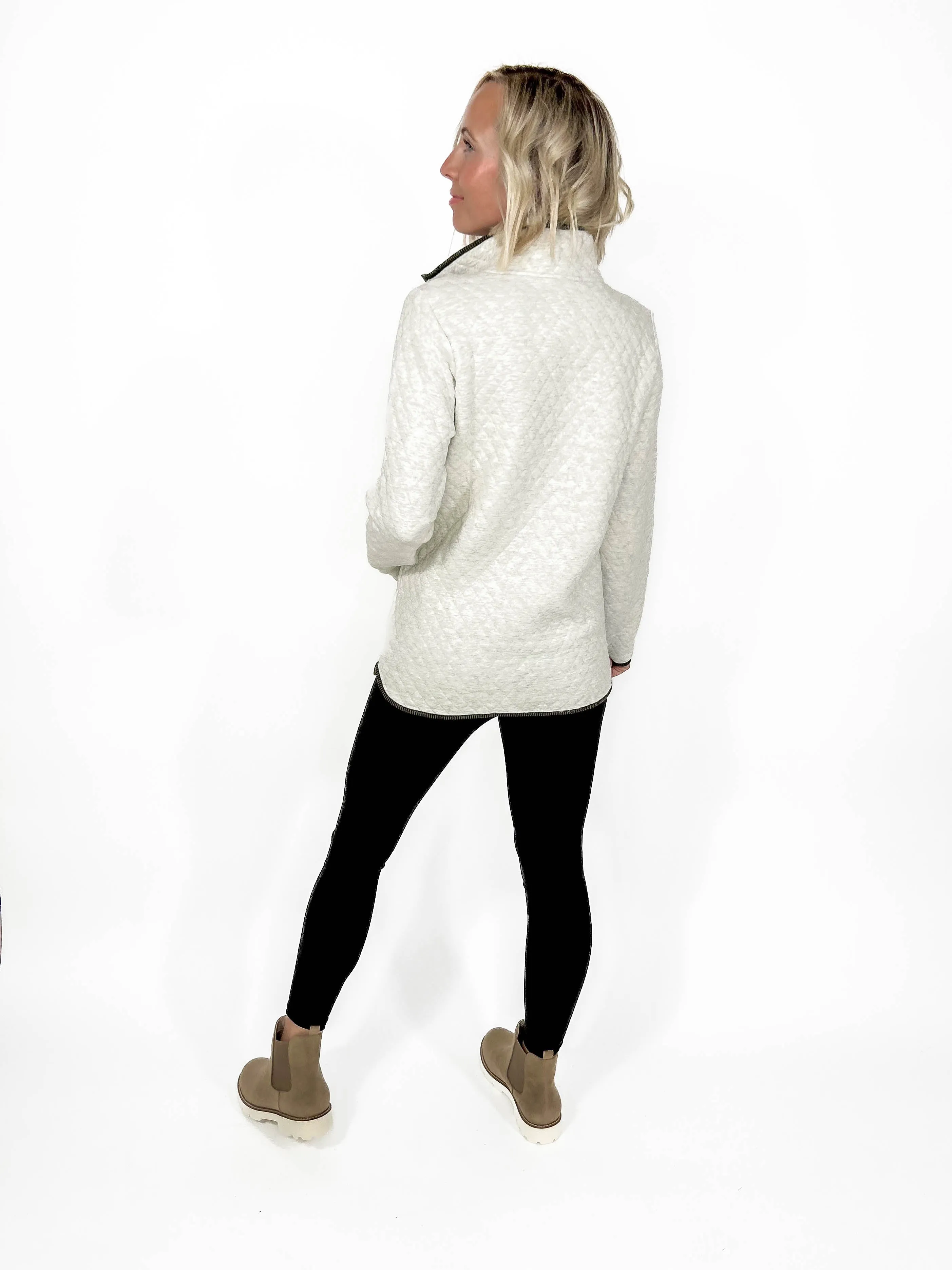 Roxy Quilted Pullover- CREAM