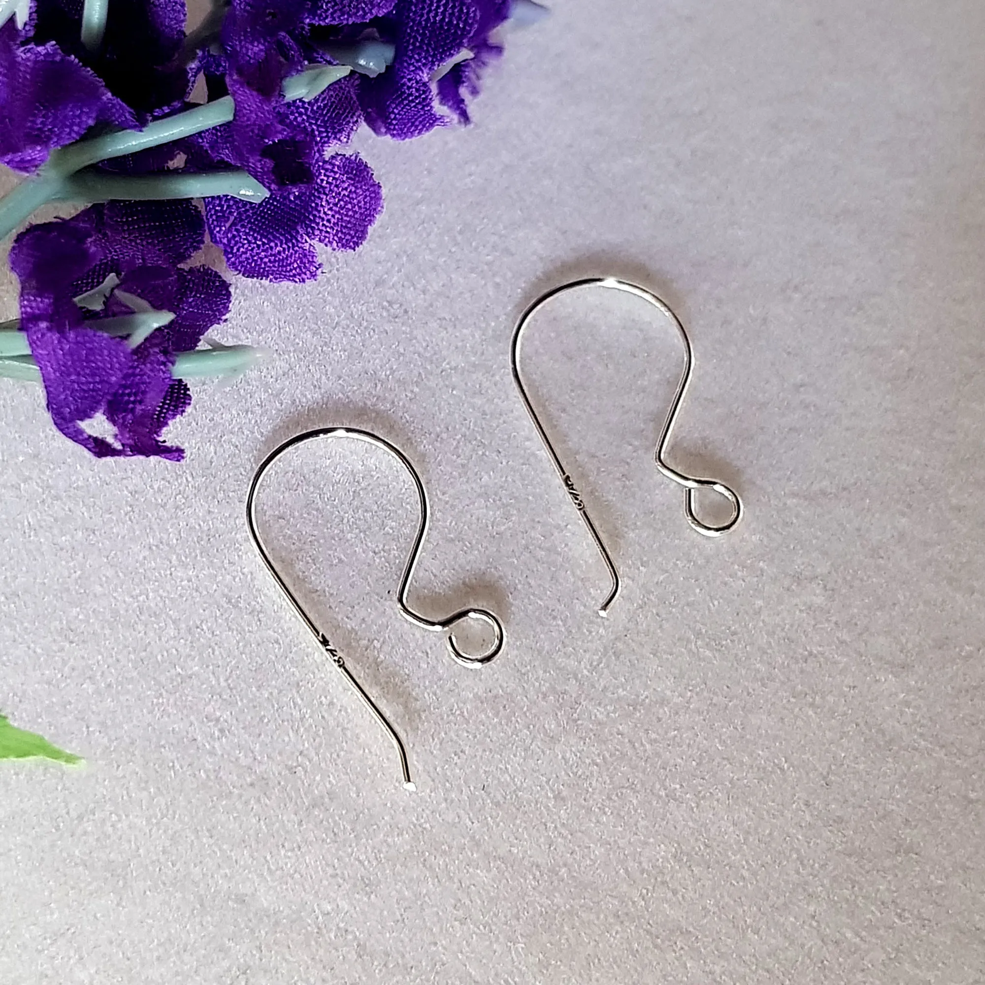 Shepherds Hook Handmade Earring Wires in Silver 925 Buy BULK & Save | SS-001EH-50 | Jewellery Supply