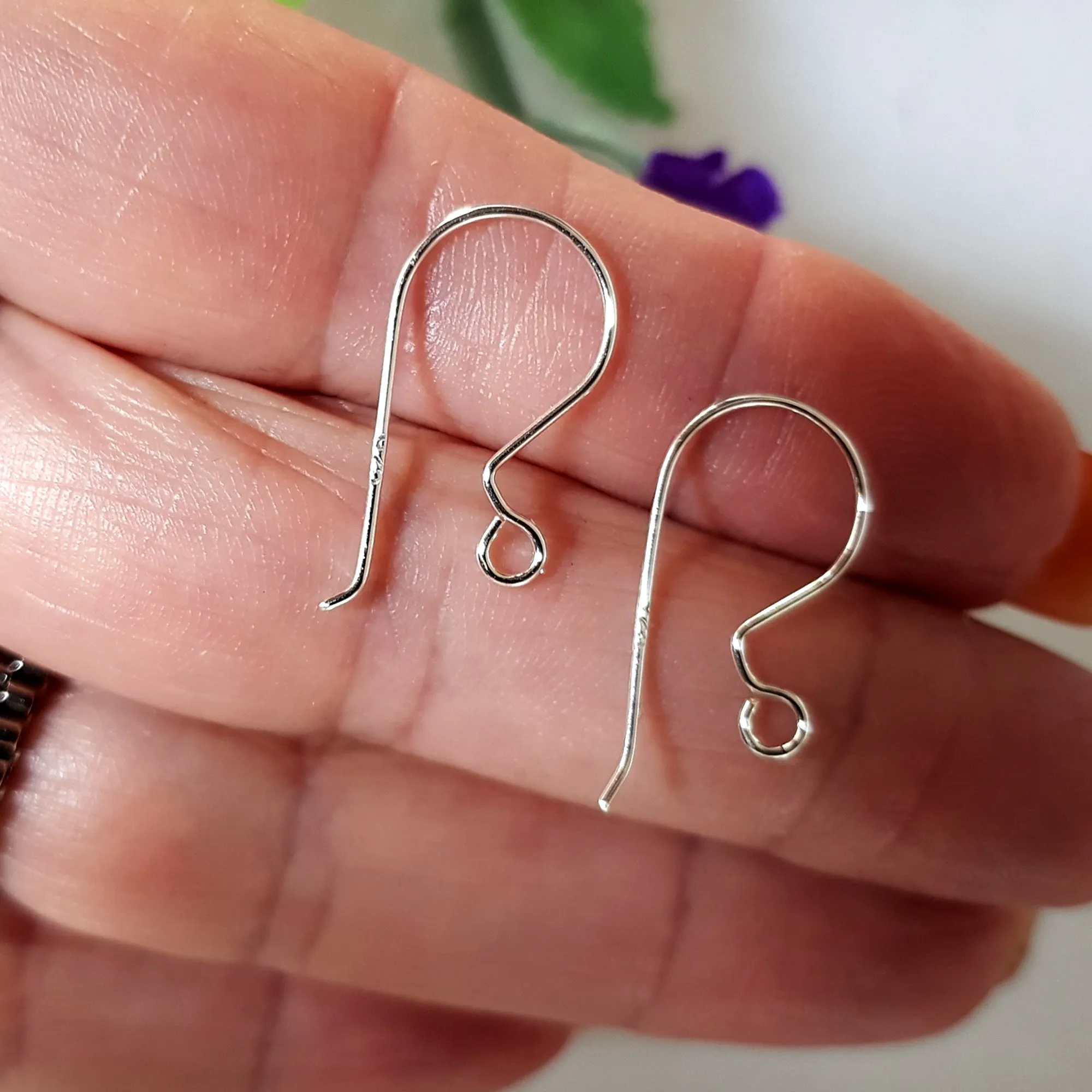 Shepherds Hook Handmade Earring Wires in Silver 925 Buy BULK & Save | SS-001EH-50 | Jewellery Supply