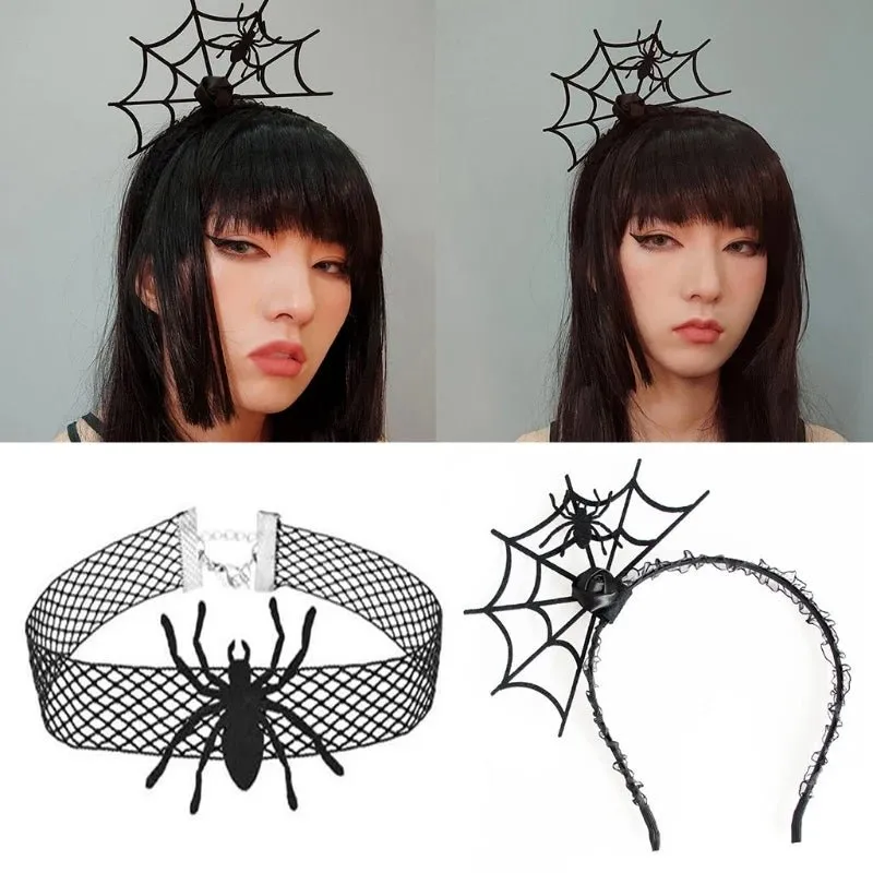 Spider Lace Halloween Headdress Set