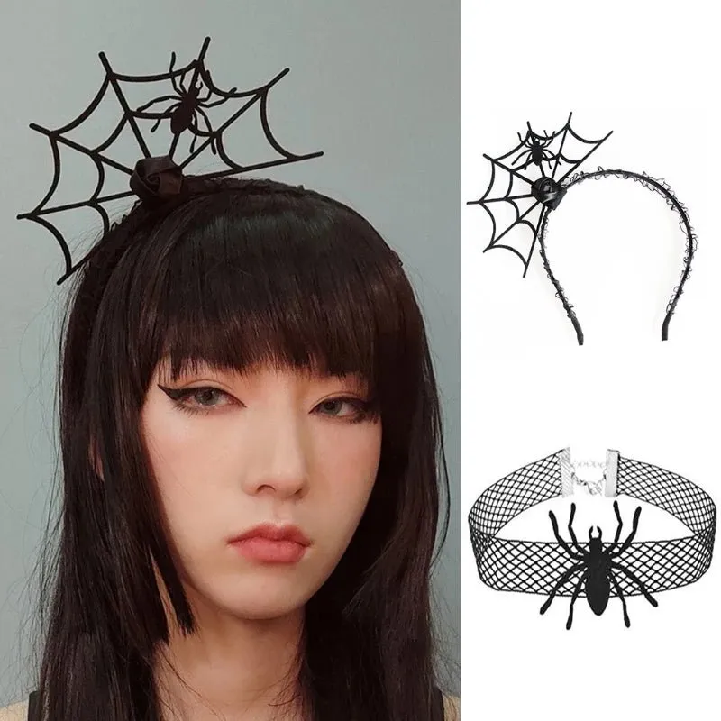 Spider Lace Halloween Headdress Set