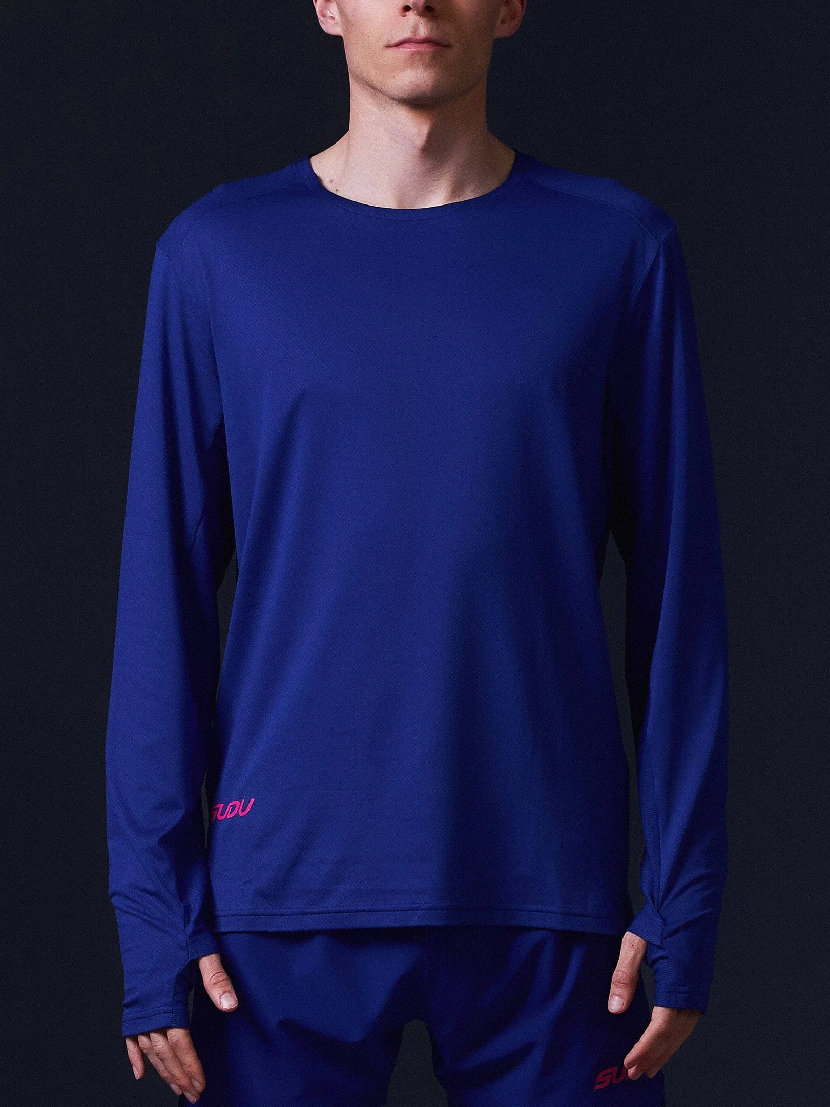 SRT LS 01 Run Long Sleeve Shirt - Dark Blue/Pink