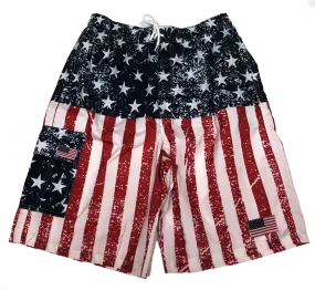 Swimwear Mens Americana Swim Trunks, Varied Styles Red-White-Blue