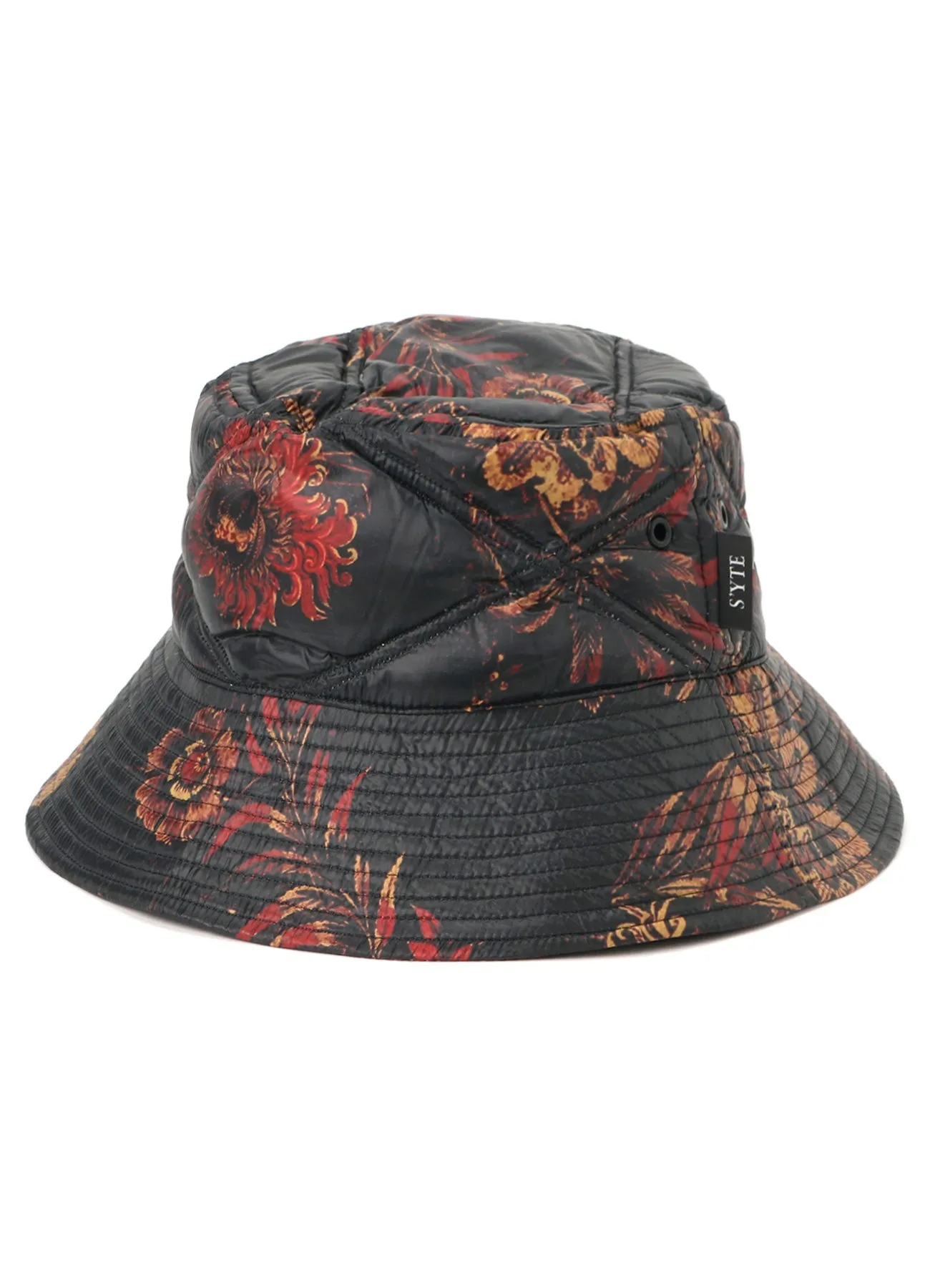 【S'YTE x TAION】Collaboration Collection FLORAL PATTERN QUILTED DOWN BUCKET HAT