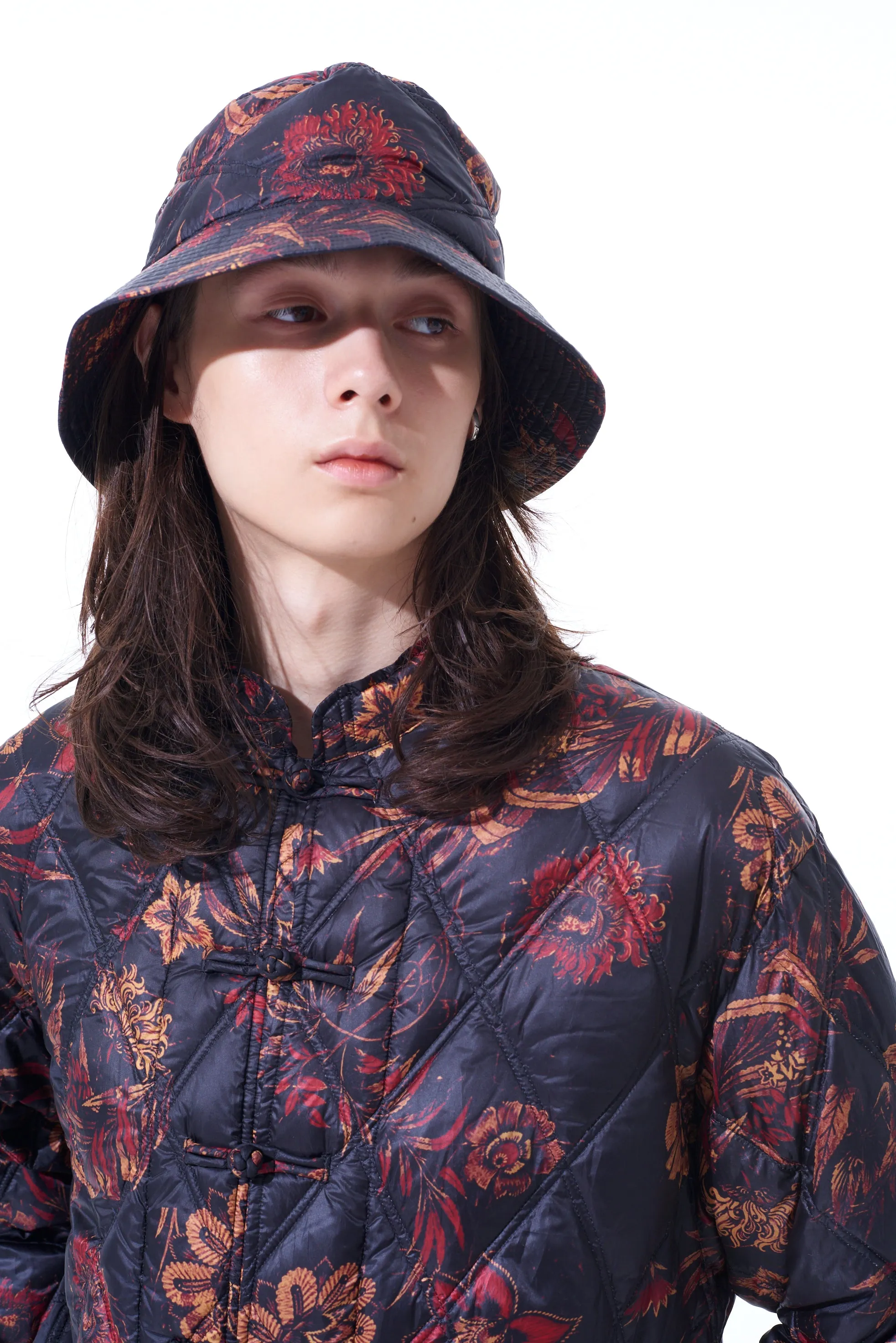 【S'YTE x TAION】Collaboration Collection FLORAL PATTERN QUILTED DOWN BUCKET HAT