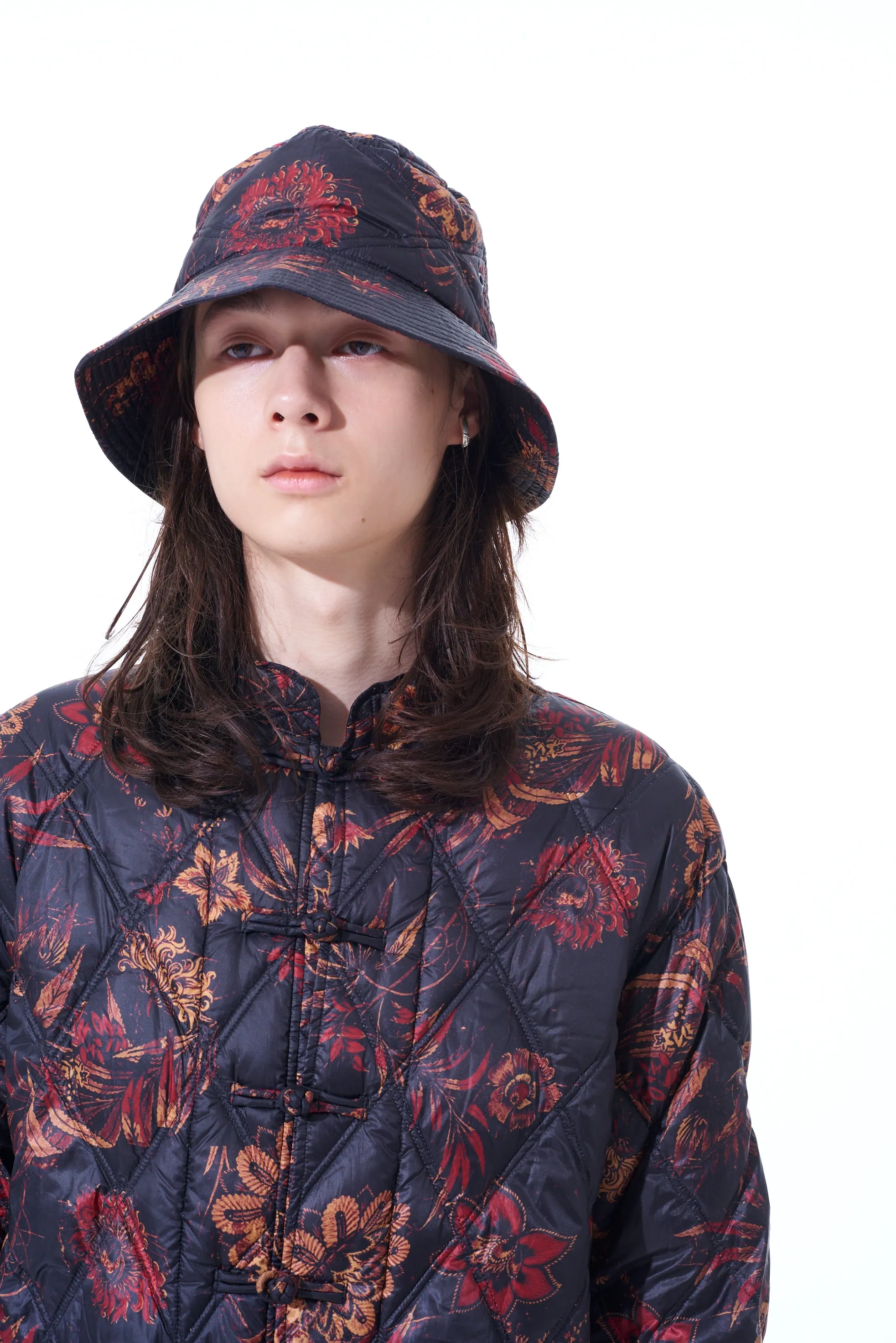 【S'YTE x TAION】Collaboration Collection FLORAL PATTERN QUILTED DOWN BUCKET HAT