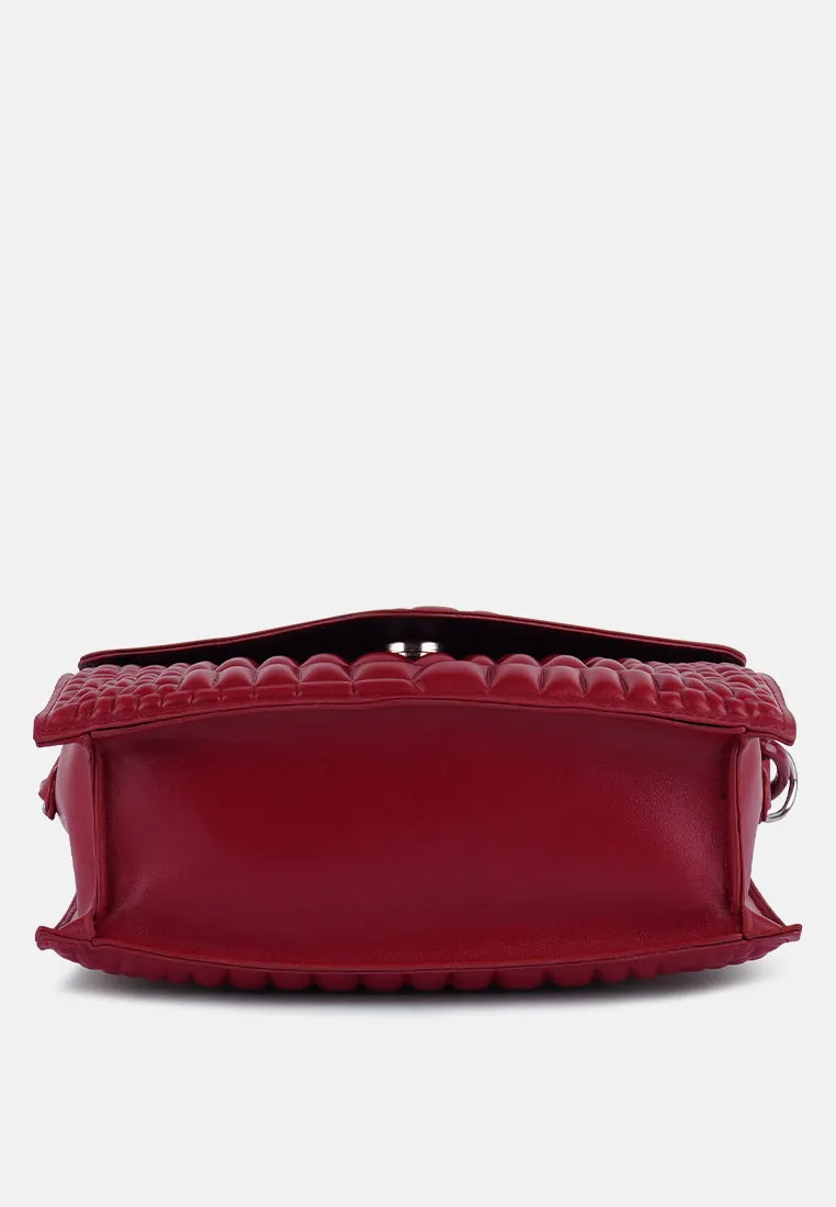 Textured Envelop Sling Bag